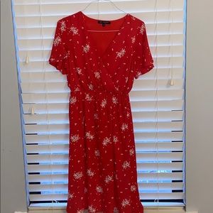 Red knee length dress
